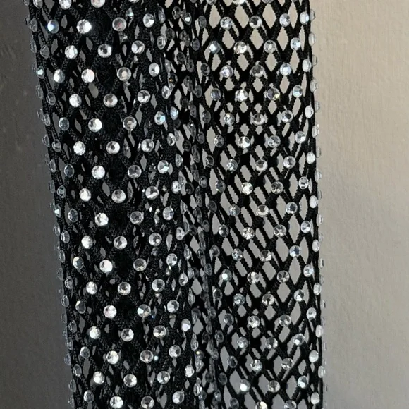 Ruzevich Black Long-Sleeve Crystal Bandage Midi Dress Size M - Picture 11 of 16